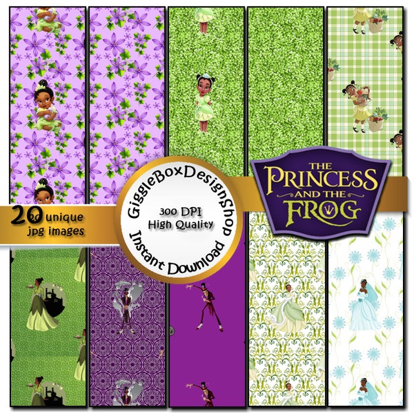 Princess and the Frog, digital paper pack, scrapbook paper, stationary, GiggleBoxDesignShop, backgrounds, digital patterns, 12x12 paper