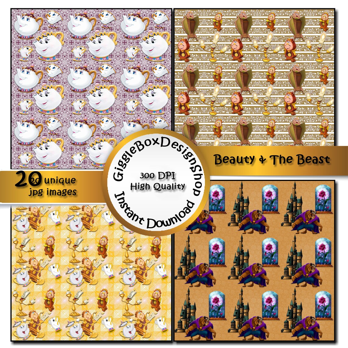 Beauty and the Beast Party Printable Card Makingcardstock - Etsy Australia