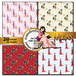 Mulan Seamless Party Printable Stationary Digital Paper - Etsy