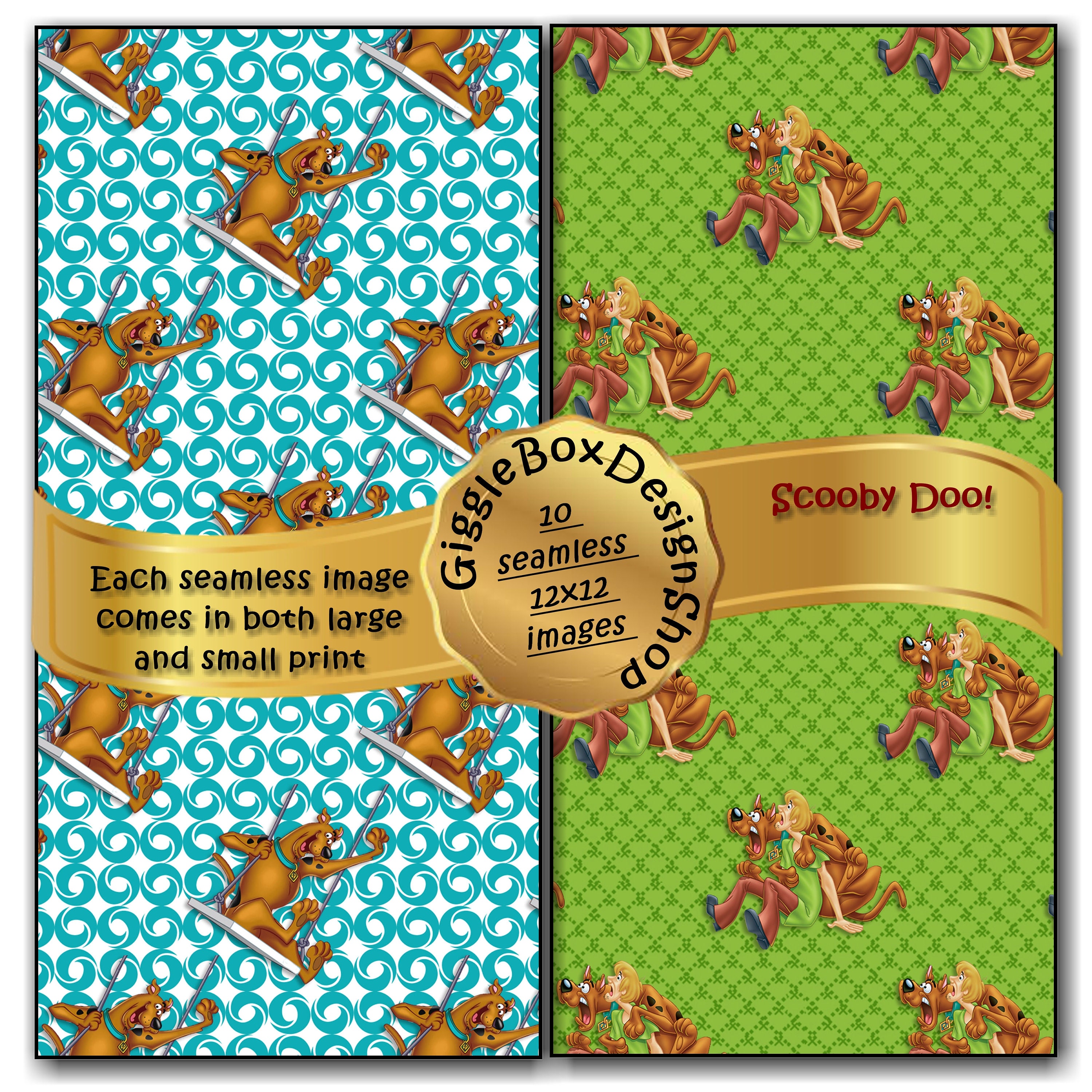Scooby-doo Party Printable, Stationary, Card Making, Digital Paper,  Scrapbook Paper, 12x12 Paper, Giggleboxdesignshop, Scooby, Scooby Doo 