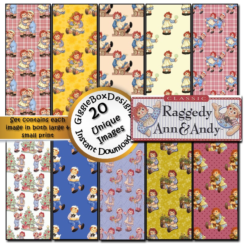 Classic Raggedy Ann and Andy Seamless Party Printable - Etsy