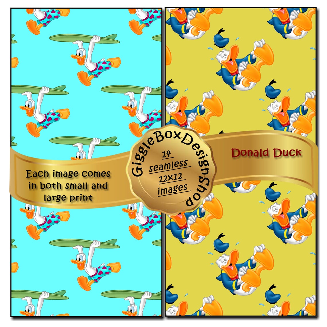 Donald Duck Seamless Party Printable Stationary Cards - Etsy