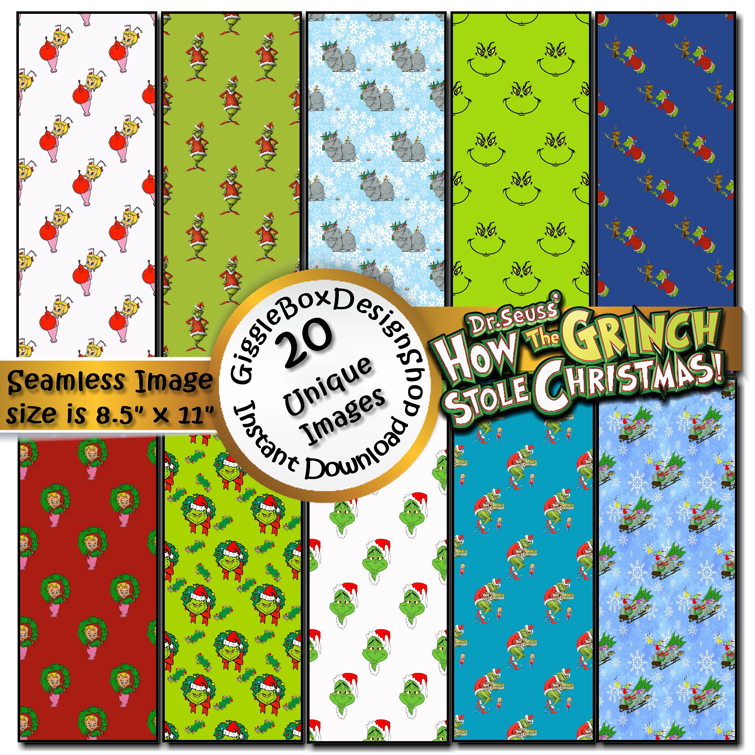 How the Grinch Stole Christmas Seamless Party Printable - Etsy