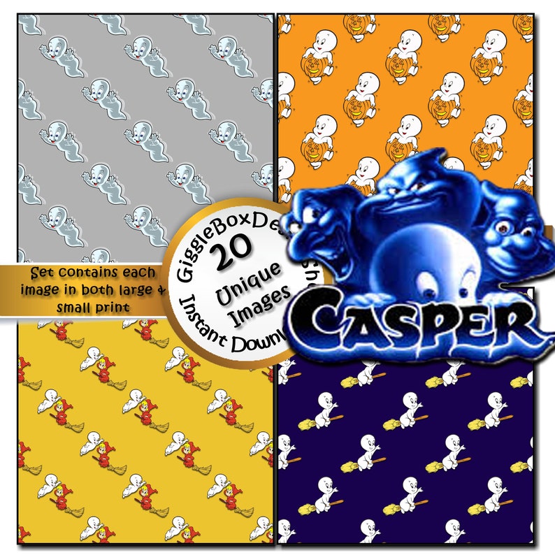 Casper the Friendly Ghost Seamless Party Printable | Etsy