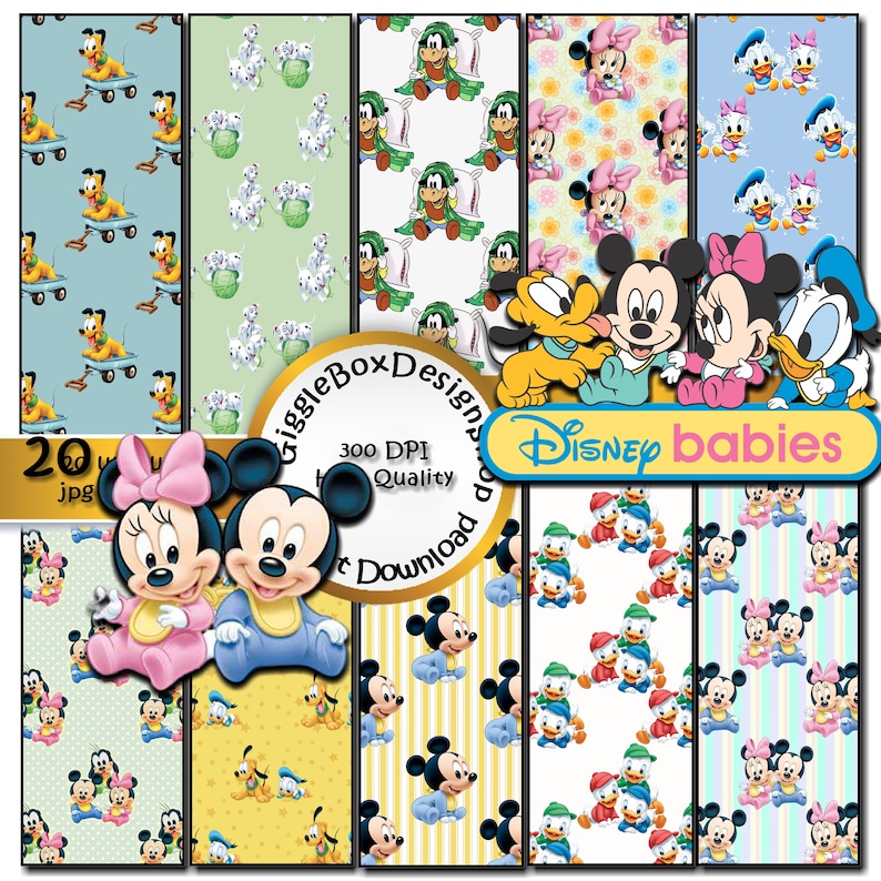 Disney Babies Stationary card making cardstock printable