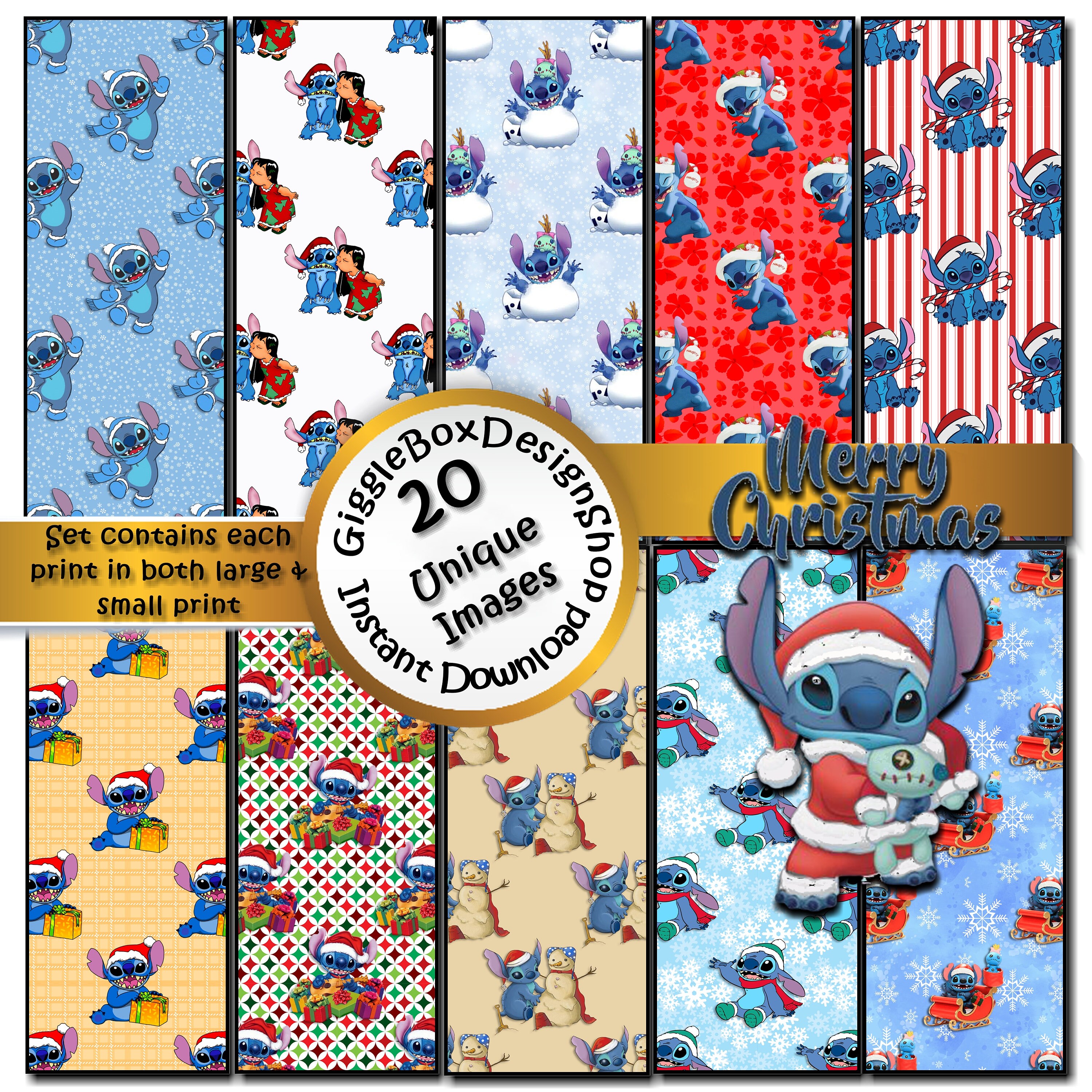 Lilo and Stitch Christmas Seamless Party Printable - Etsy