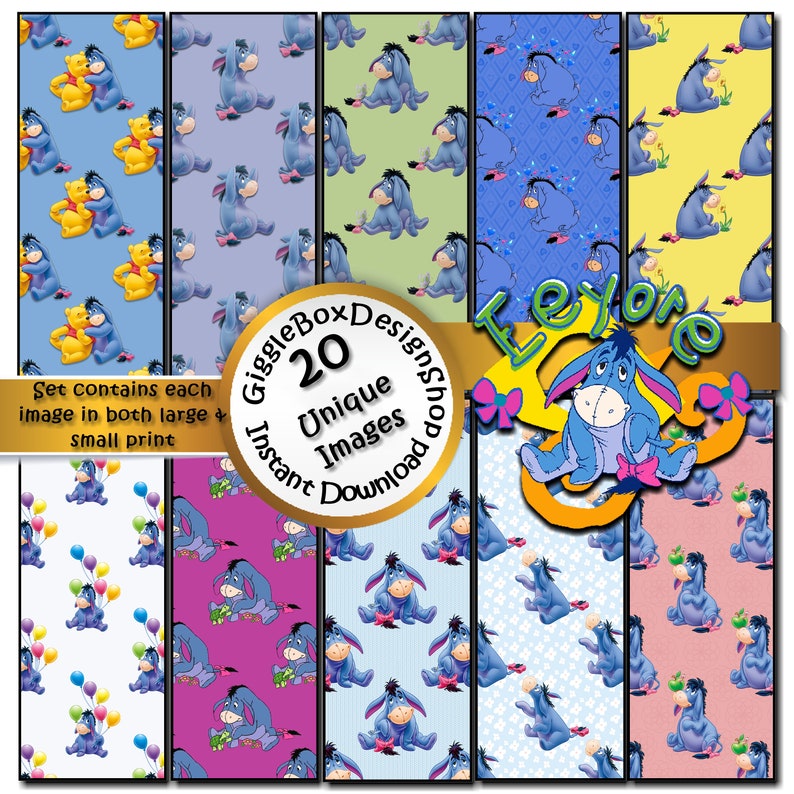 Eeyore Just Eeyore Seamless Party Printable Stationary - Etsy