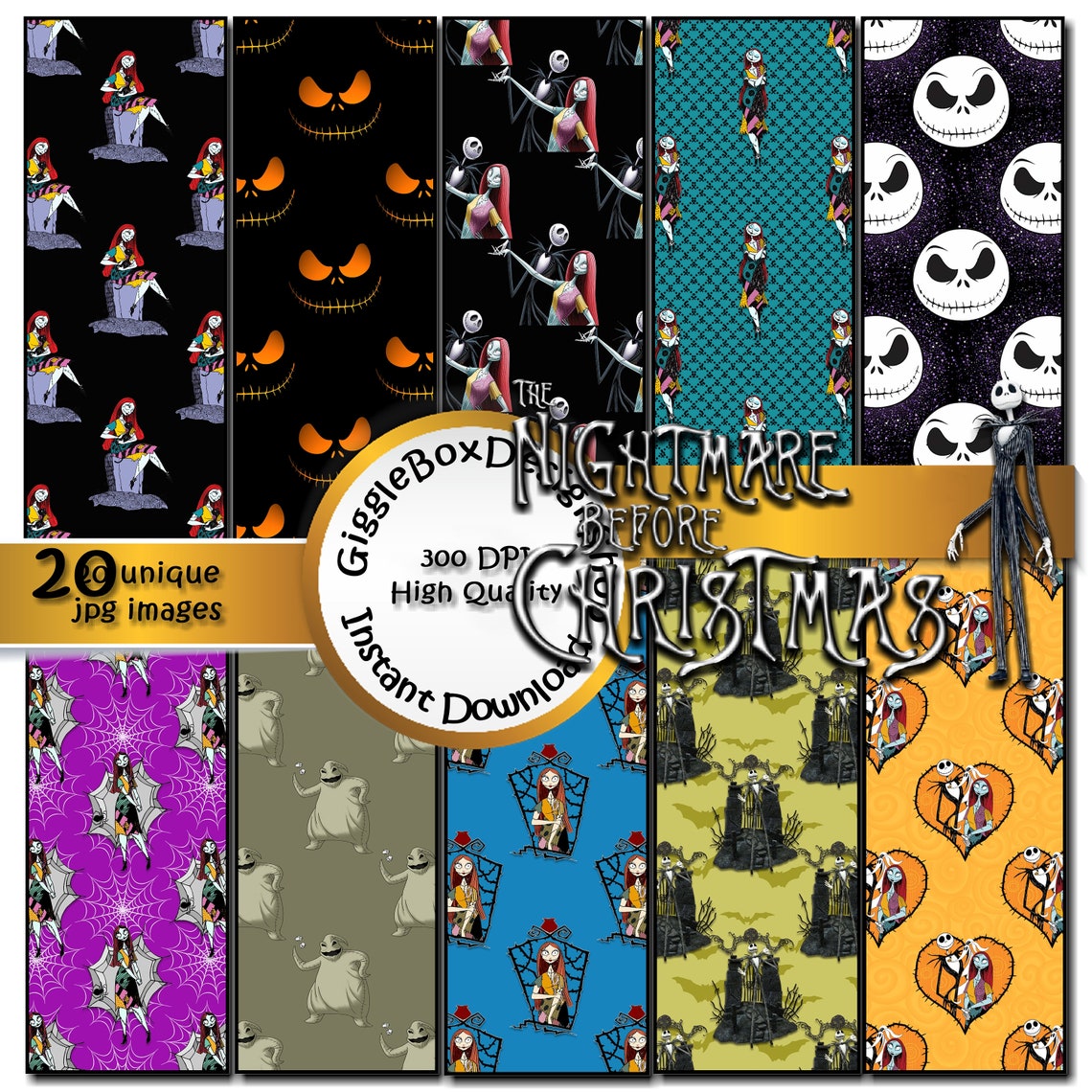 The Nightmare Before Christmas Seamless Party Printable - Etsy