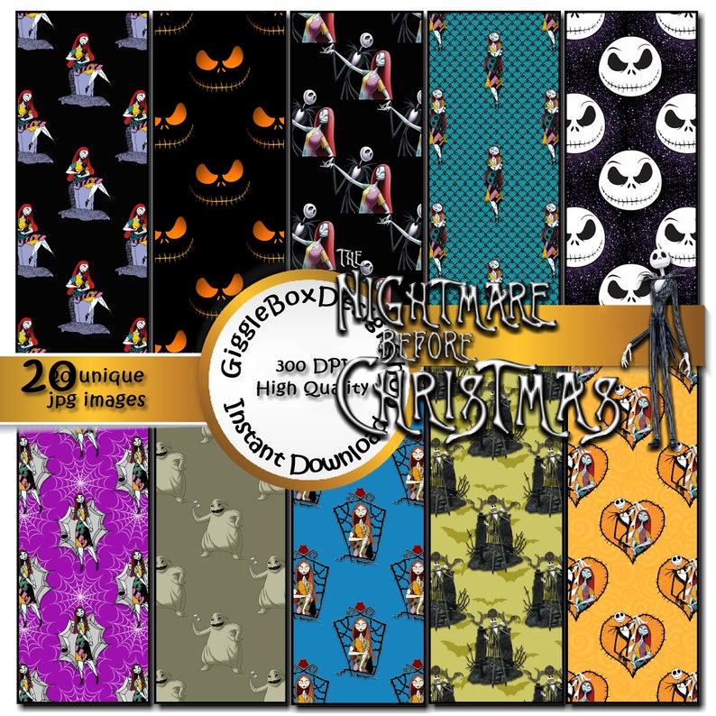 Download The Nightmare Before Christmas Seamless Party Printable Digital Paper 12x12 Paper Scrapbook Paper Stationary Giggleboxdesignshop Paper Craft Supplies Tools Kromasol Com