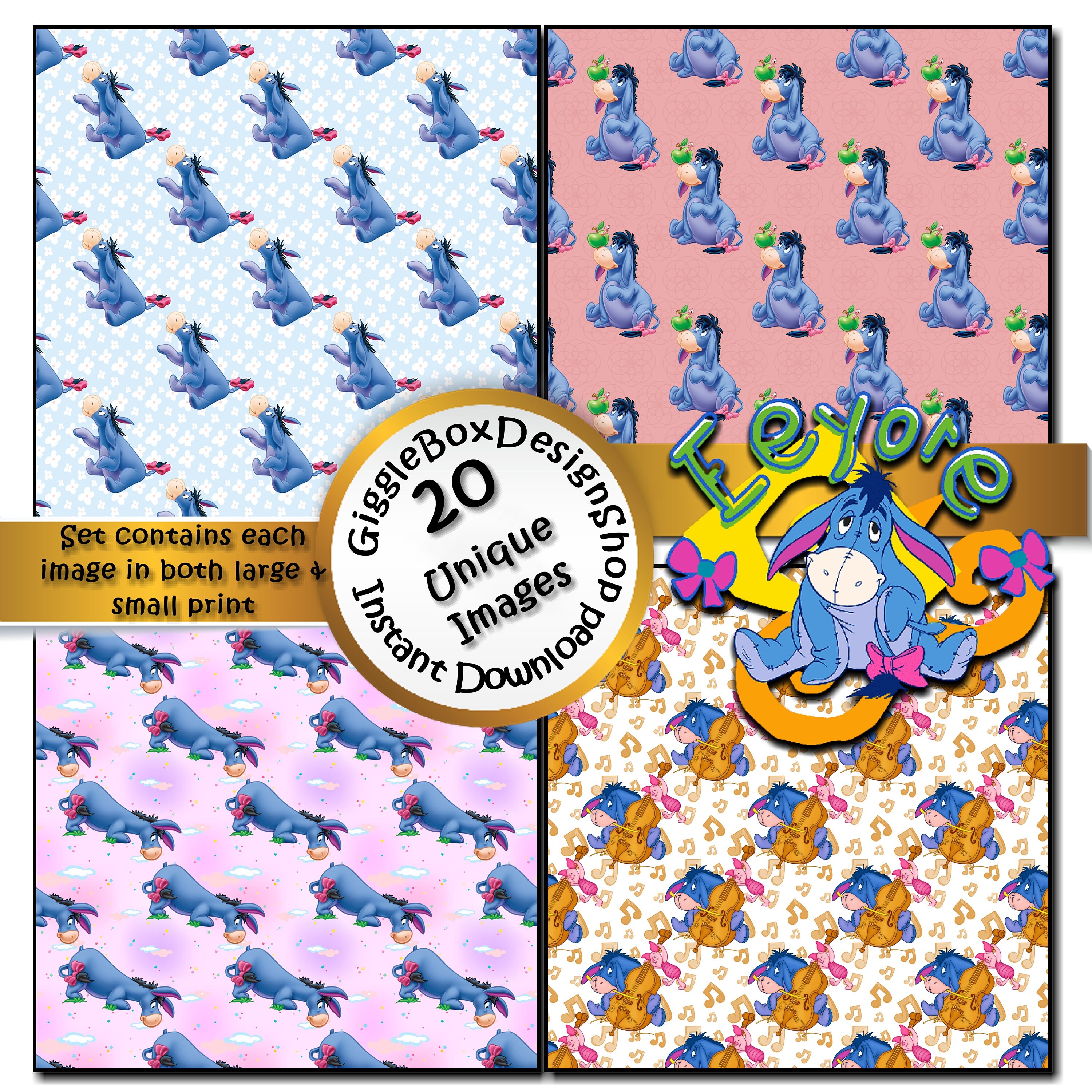 Eeyore Just Eeyore Seamless Party Printable Stationary | Etsy