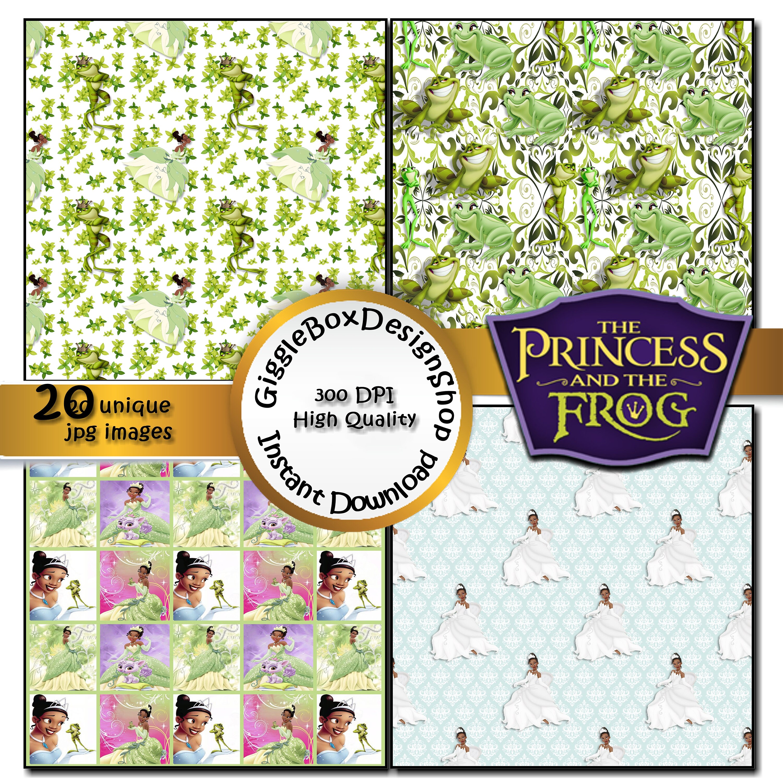 Princess and the Frog Digital Paper Pack Scrapbook Paper Etsy