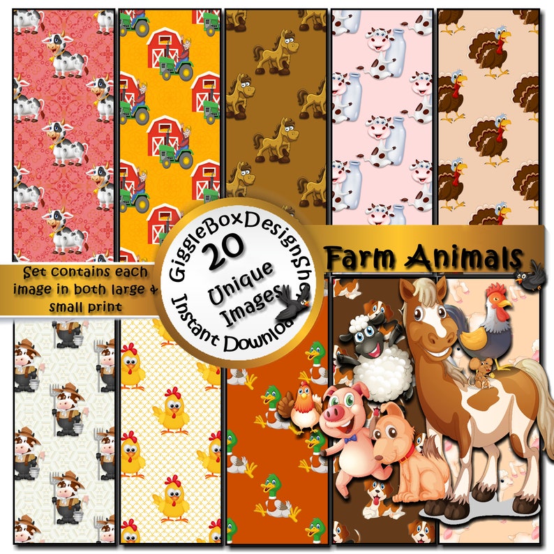 Farm Animals Party Printable Stationary Card Making Digital Etsy Ireland