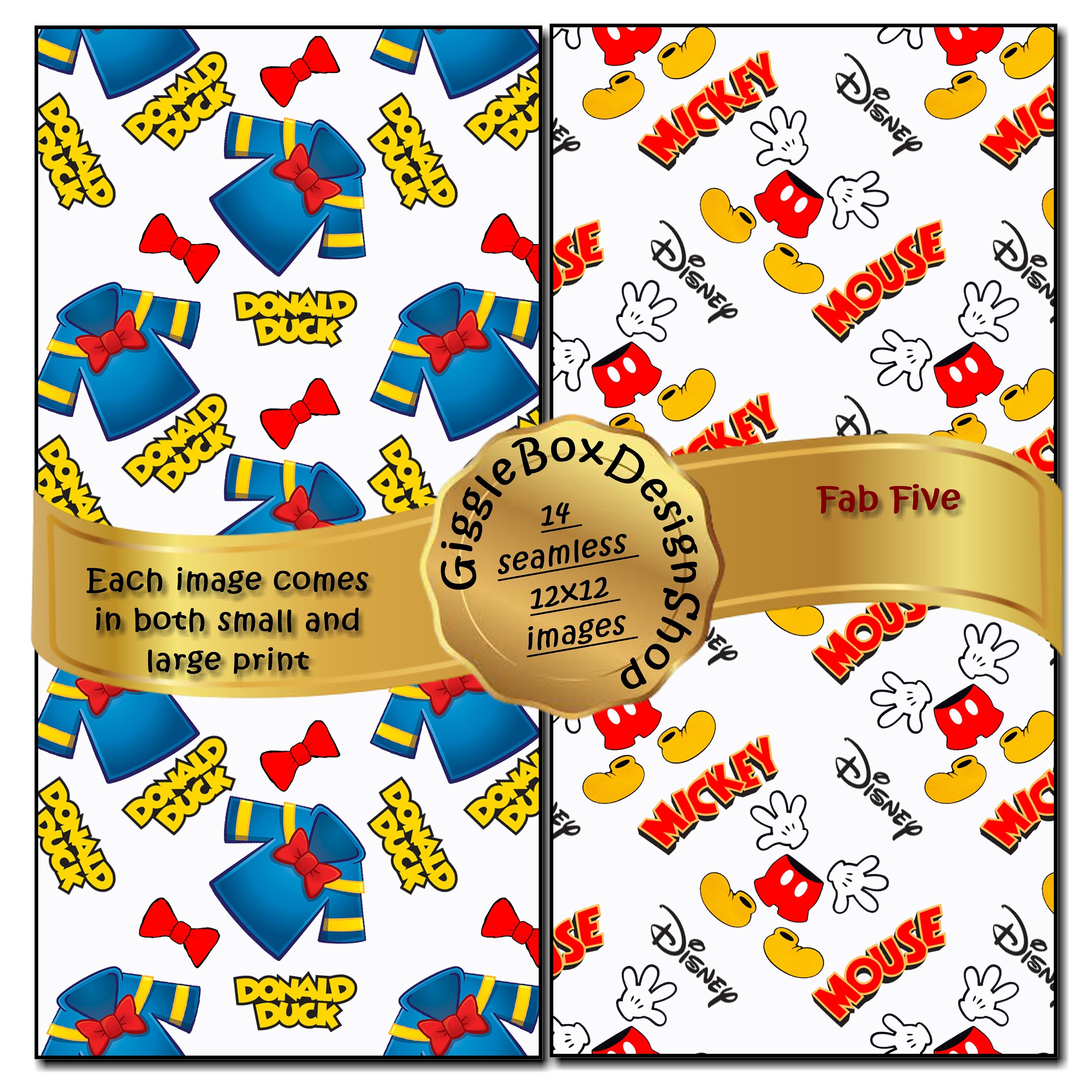 Fab Five Seamless Party Printable Stationary Cards Digital - Etsy