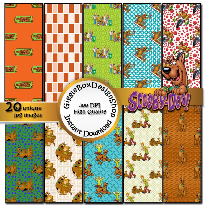 Scooby-doo Party Printable Stationary Card Making Digital - Etsy