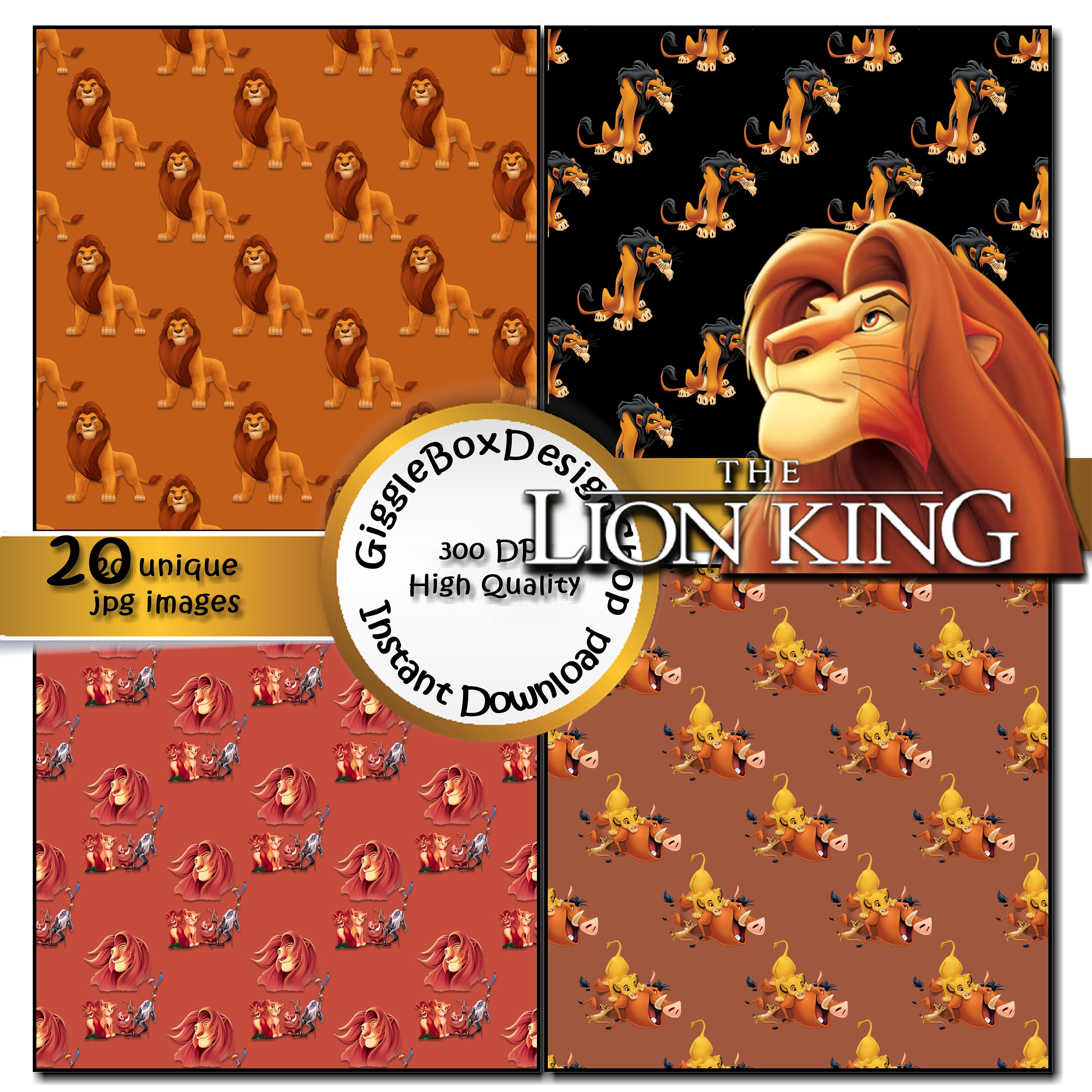 The Lion King Party Printable Card Making Digital Paper - Etsy