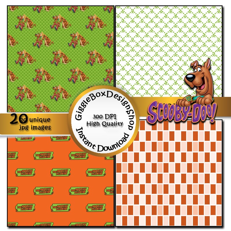 Scooby-doo Party Printable Stationary Card Making Digital - Etsy