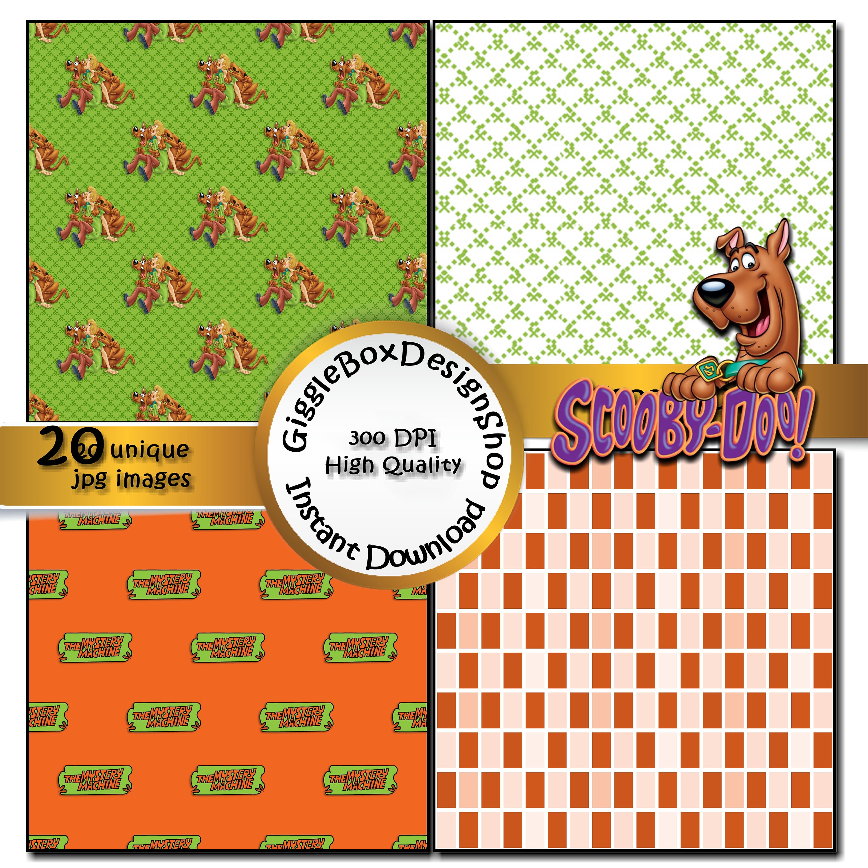Scooby-doo Party Printable Stationary Card Making Digital | Etsy
