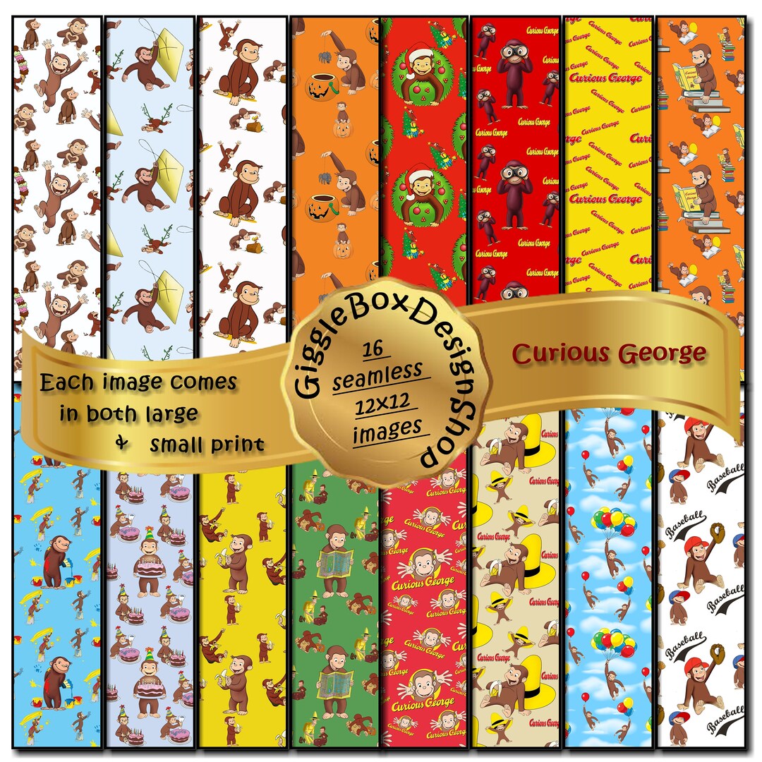 Curious Party Printable, Stationary, Card Making, Digital Paper