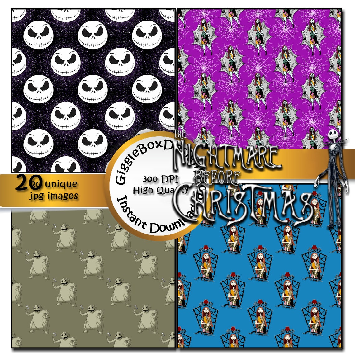 The Nightmare Before Christmas Seamless Party Printable - Etsy