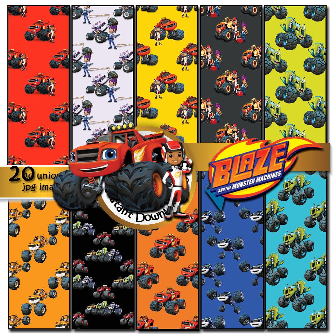 Blaze and the Monster Machines Seamless Party Printable, Stationary ...