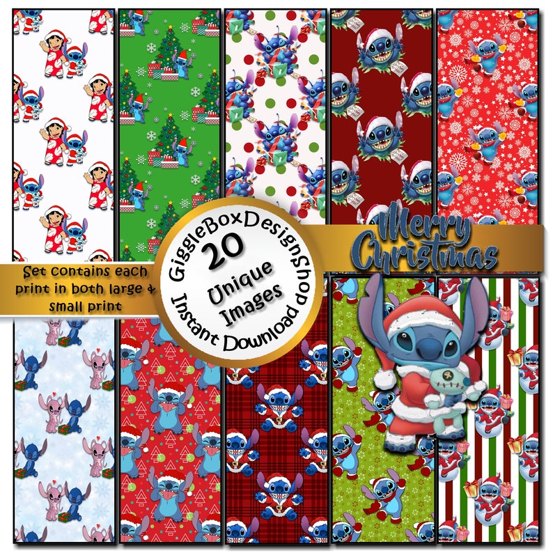 Lilo and Stitch Christmas Seamless Party Printable - Etsy