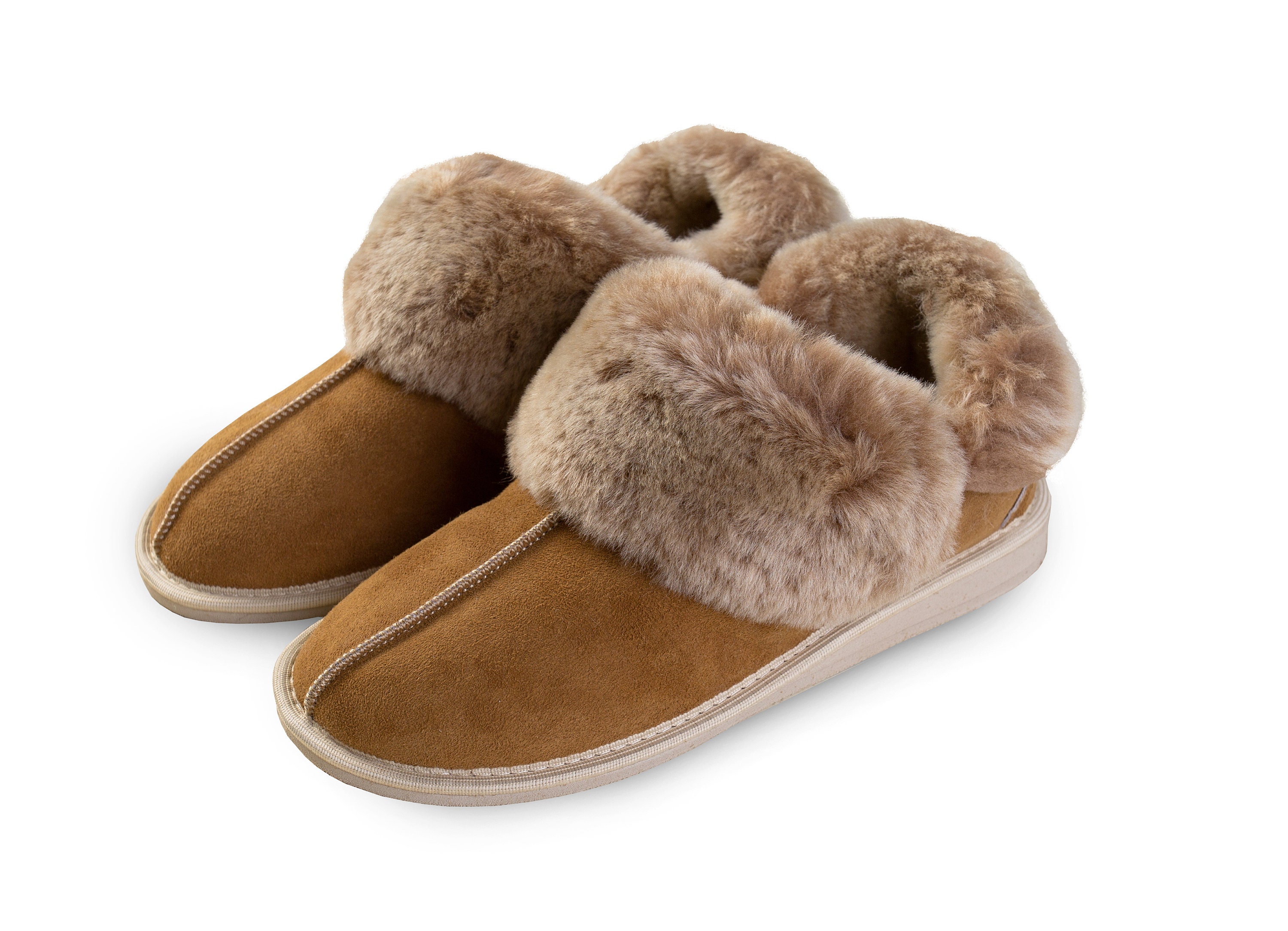 Merino Sheepskin Slippers Fluffy Real Fur Genuine Slip on Mule Etsy UK