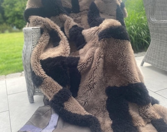 Handmade Genuine Sheepskin Rug: XXL Toscana Shearling Throw (160/200cm)
