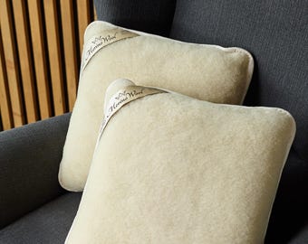 Pack of 2 Merino Wool  standard Pillows  Cotton zipped cover with wool filling