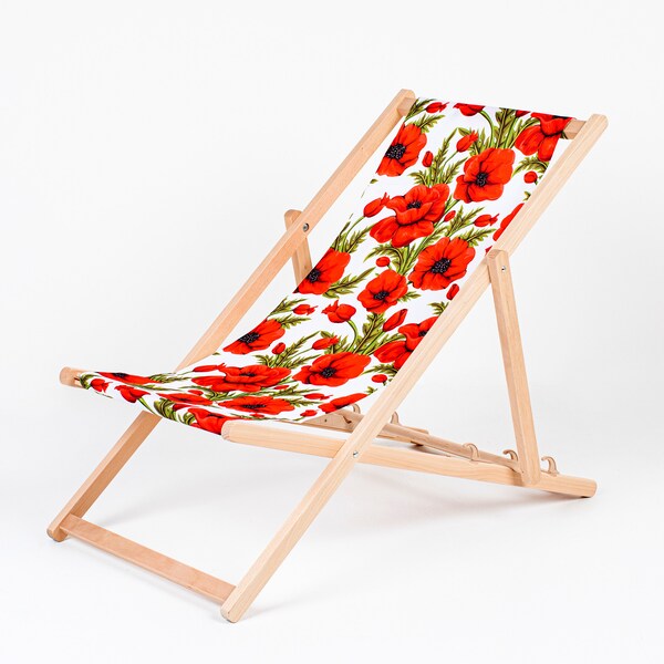 Lot de 2 chaises longues Chaise longue pliante rembourrée, chaise longue de jardin en bois PATIO BORD DE MER Beach Festival Siège de voyage en plein air