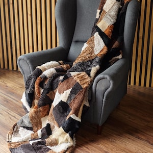 Hand made Genuine Sheepskin Throw Sheepskin Rug, Throw Natural Sheepskin 160/200cm Toscana Real Sheep Fur Blanket