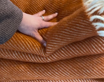 Merino Wool Blanket Throw: Warm, Natural Bedding & Sofa Blanket