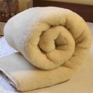 Couette en laine mérinos australienne faite à la main, double face de laine, literie de maison, couette, couette, couette épaisse et chaude image 3