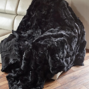 Hand made Genuine Sheepskin Throw Bed  - Sheepskin Rug, Throw Natural Sheepskin 160/200cm Toscana Real Sheep Fur Sofa Blanket XX