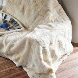Handgefertigter Sofadecke aus echtem Schaffell Schaffell Teppich 160/200 cm Toscana Echtschaffell Sofadecke Schaffell , peau de mouton