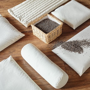 Lot de 2 oreillers ECCO Sarrasin Oreiller de lit 100 % coton biologique + taies zippées Vegan