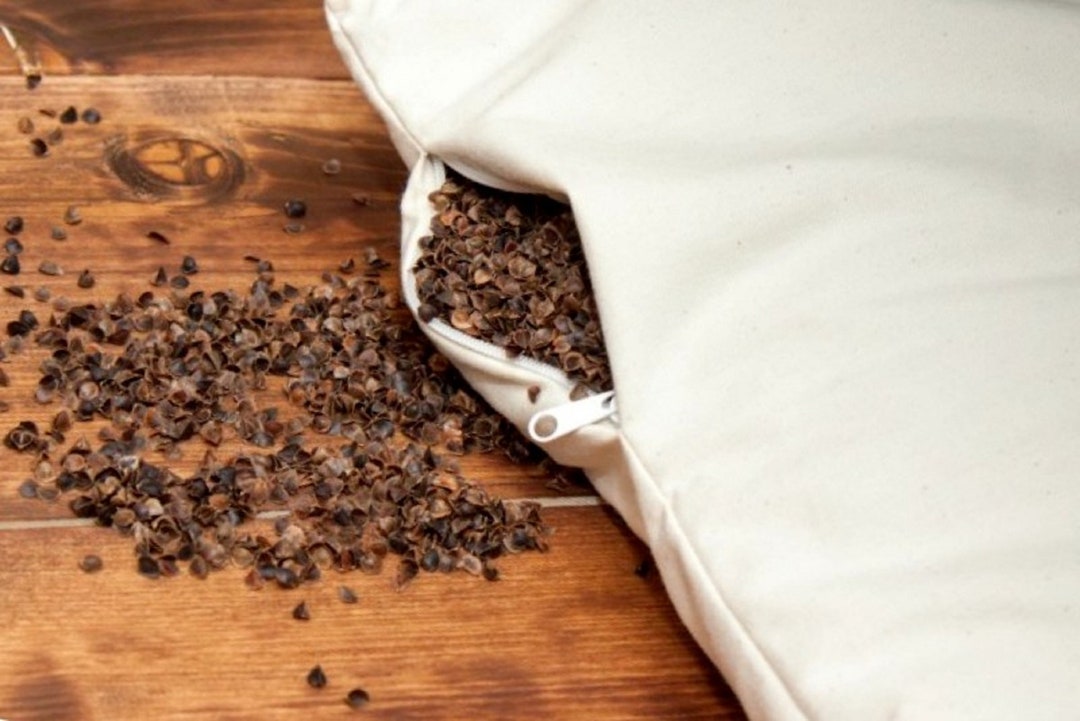 Pack of 2 ECCO Buckwheat Pillow Bed Pillow 100 Organic Cotton Pillow