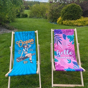 Pack of 2 Sun Loungers Padded Folding deck chair, sun lounger Wooden Garden Chair PATIO SEASIDE Beach Festival Outdoor Travel Seat