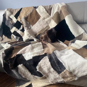 Hand made Genuine Sheepskin Throw ,  Sheepskin Rug , Throw -  Fur Rug - Natural Sheepskin 160/200cm Beige real sheepskin blanket Schaffell