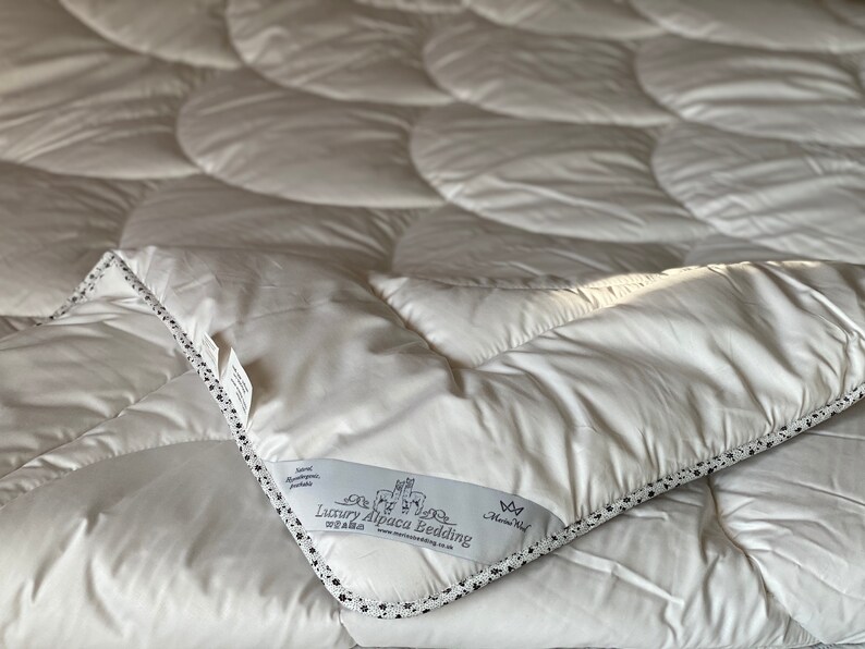 Alpakawolle Bettdecke Ganzjahreswolle gefüllte Bettdecke, weiche Tagesdecke, hypoallergen, 100% Baumwolle, reversibel, atmungsaktiv Bild 8