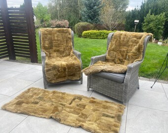Handmade Toscana Sheepskin Throw Rugs: Luxurious Chair & Sofa Covers (Set of 3)