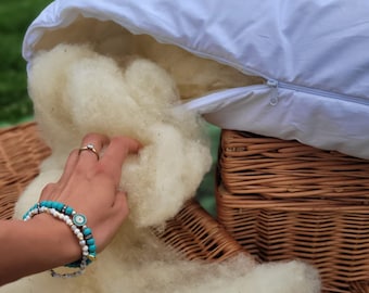 Alpaca Wool Pillow (Pack of 2): Medium Weight, Cotton Covered