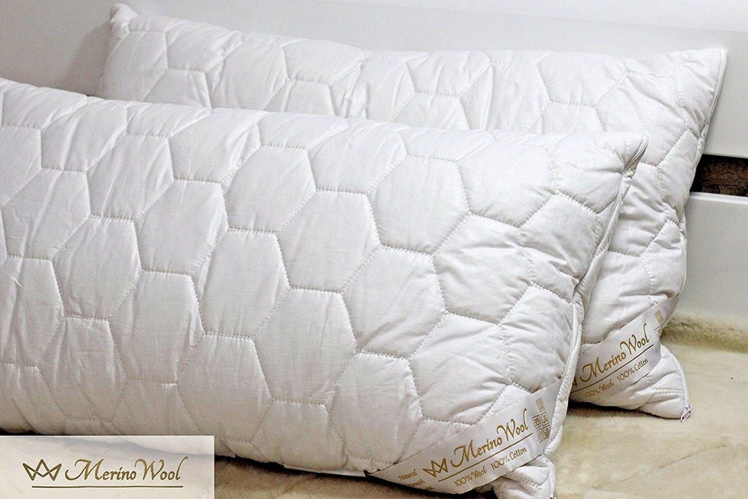 Pack of 2 Merino Wool Bedding Wool Pillow Wool Filling Etsy