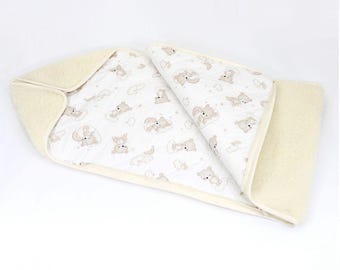 Merino Wool Baby Sleeping Bag: Organic Cotton Swaddle, Pram Cot Bed