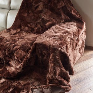 Hand made Genuine Sheepskin Throw ,  Sheepskin Rug , Throw -  Fur Rug - Natural Sheepskin 160/200cm  XXL  LARGE