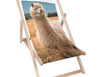 Sun Loungers Padded Folding deck chair, Alpaca chair sun lounger Wooden Garden Chair PATIO SEASIDE Beach Festival Outdoor