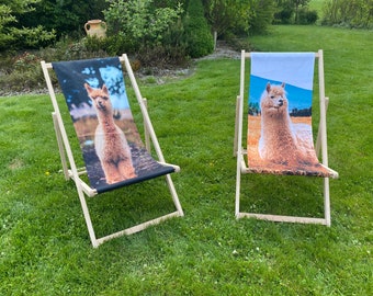 Pack of 2 Sun Loungers Padded Folding deck chair, sun lounger Wooden Garden Chair PATIO SEASIDE Beach Festival Outdoor Travel Seat