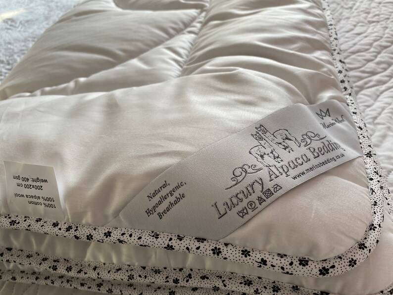 Alpakawolle Bettdecke Ganzjahreswolle gefüllte Bettdecke, weiche Tagesdecke, hypoallergen, 100% Baumwolle, reversibel, atmungsaktiv Bild 5