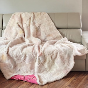 Hand made Genuine Sheepskin Throw Sheepskin Rug, Throw Natural Sheepskin 160/200cm Toscana Real Sheep Fur Blanket