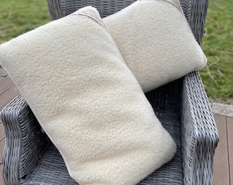 Merinos Pack of 2 Merino Wool  standard Pillows  Cotton zipped cover with wool filling