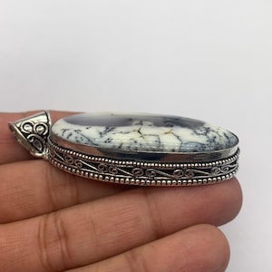 Dendrite Opal Sterling Silver Pendant: Handmade Gemstone Jewelry